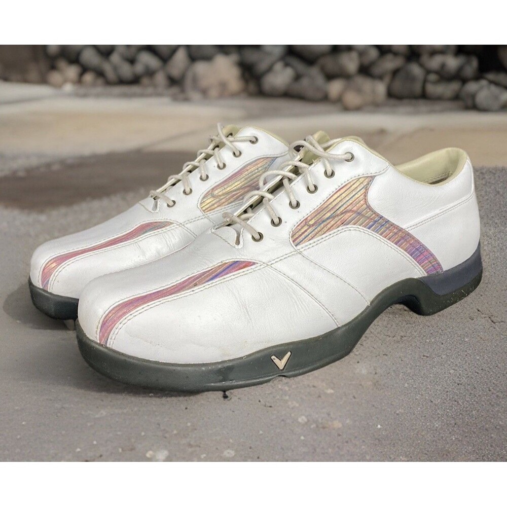 Callaway  Womens Size 7.5 Two-Tone Golf Shoes/White Lace-Up Wide